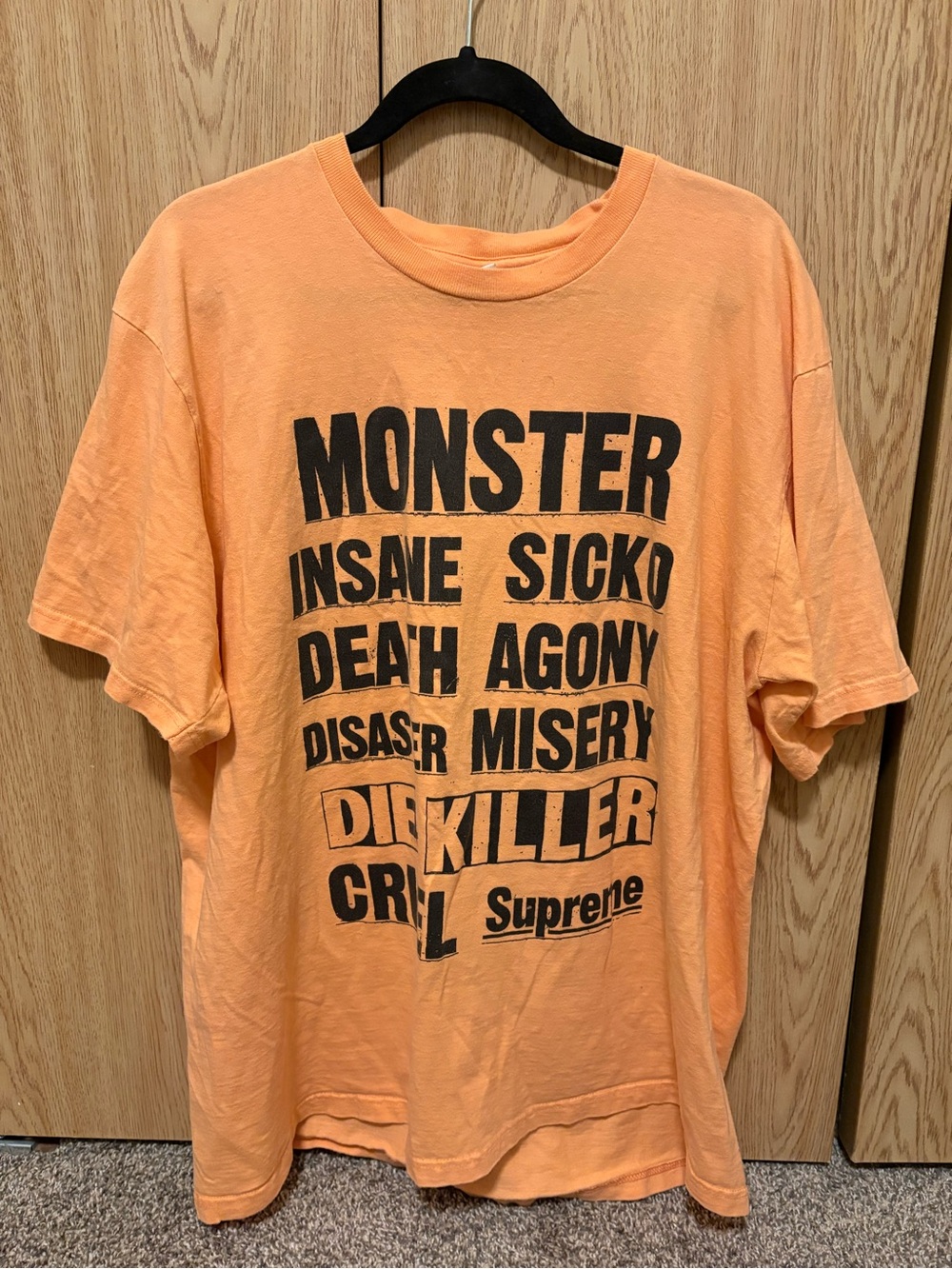 Supreme Orange Graphic 'Monster' Short Sleeve Tee